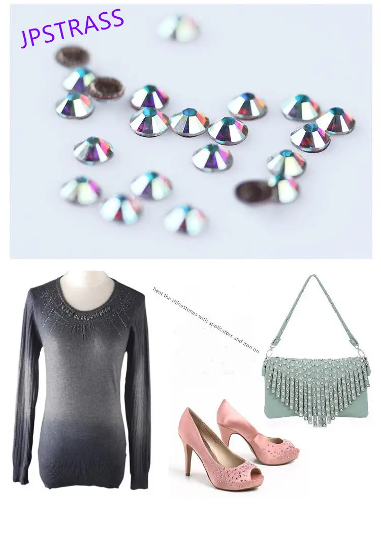 Jpstrass lead iron on rhinestones factory price for bags 7