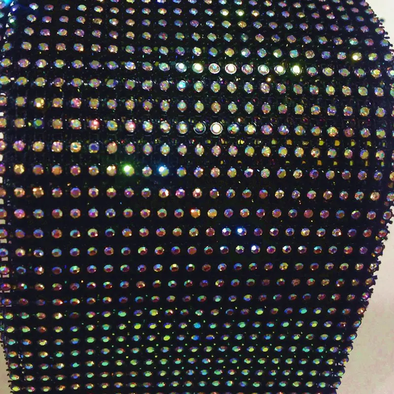 Jpstrass wholesale supplier of high quality customized elastic banding trimming wholesale supper 10 yards each roll Plastic rhinestone mesh image1