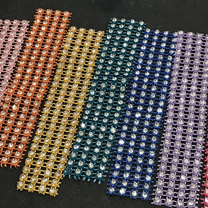 Jpstrass Brand dress trimming custom plastic rhinestone mesh 6