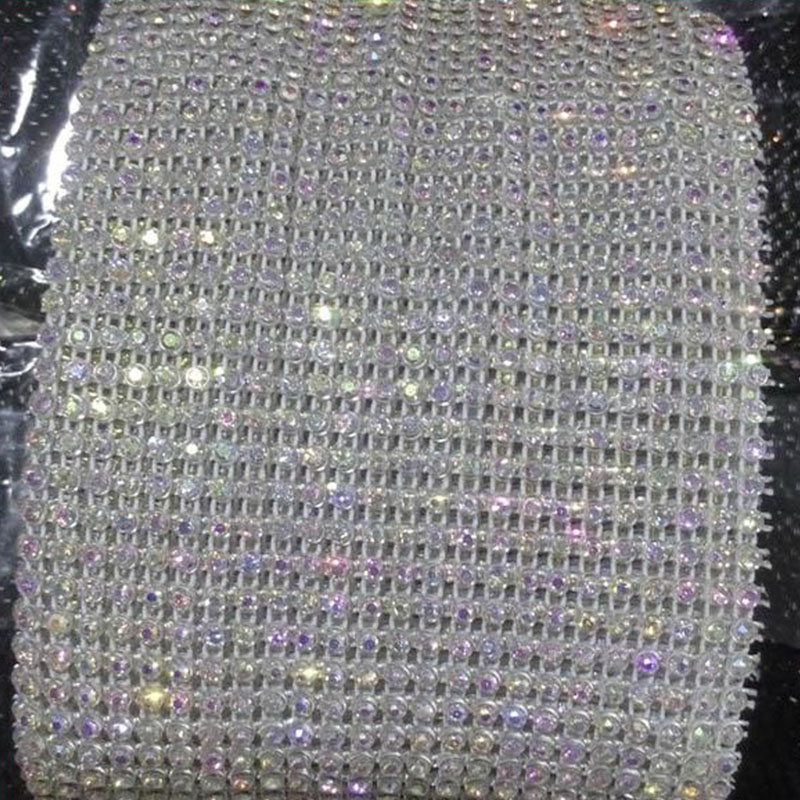 Jpstrass Brand dress trimming custom plastic rhinestone mesh 5