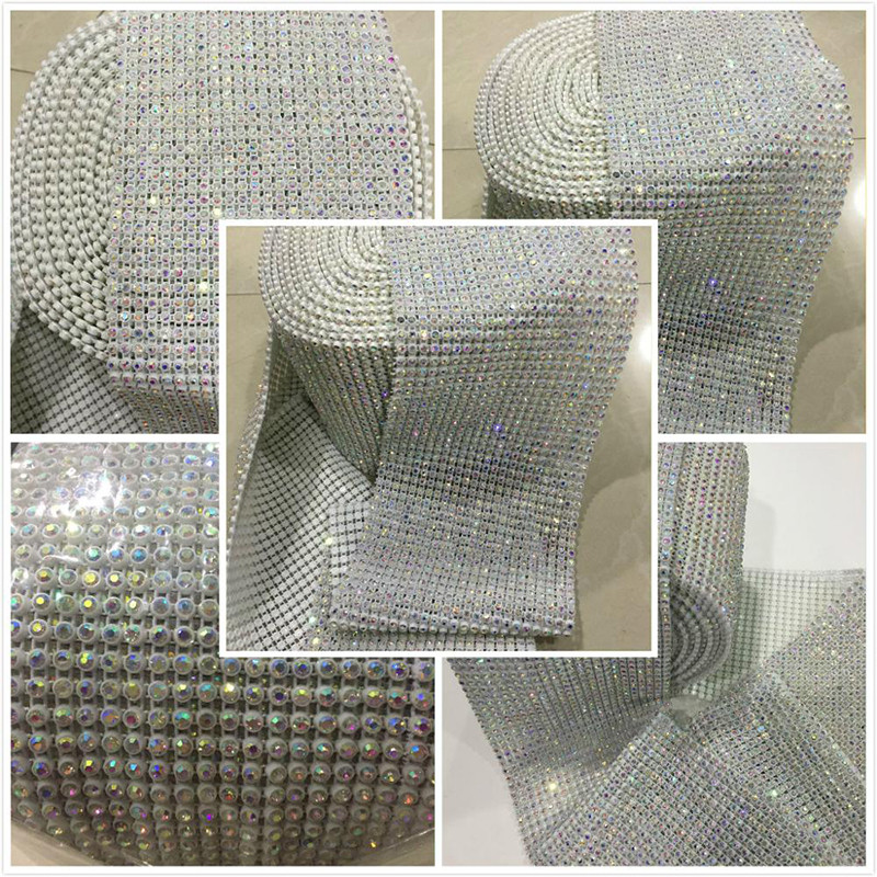 Jpstrass Brand dress trimming custom plastic rhinestone mesh 3