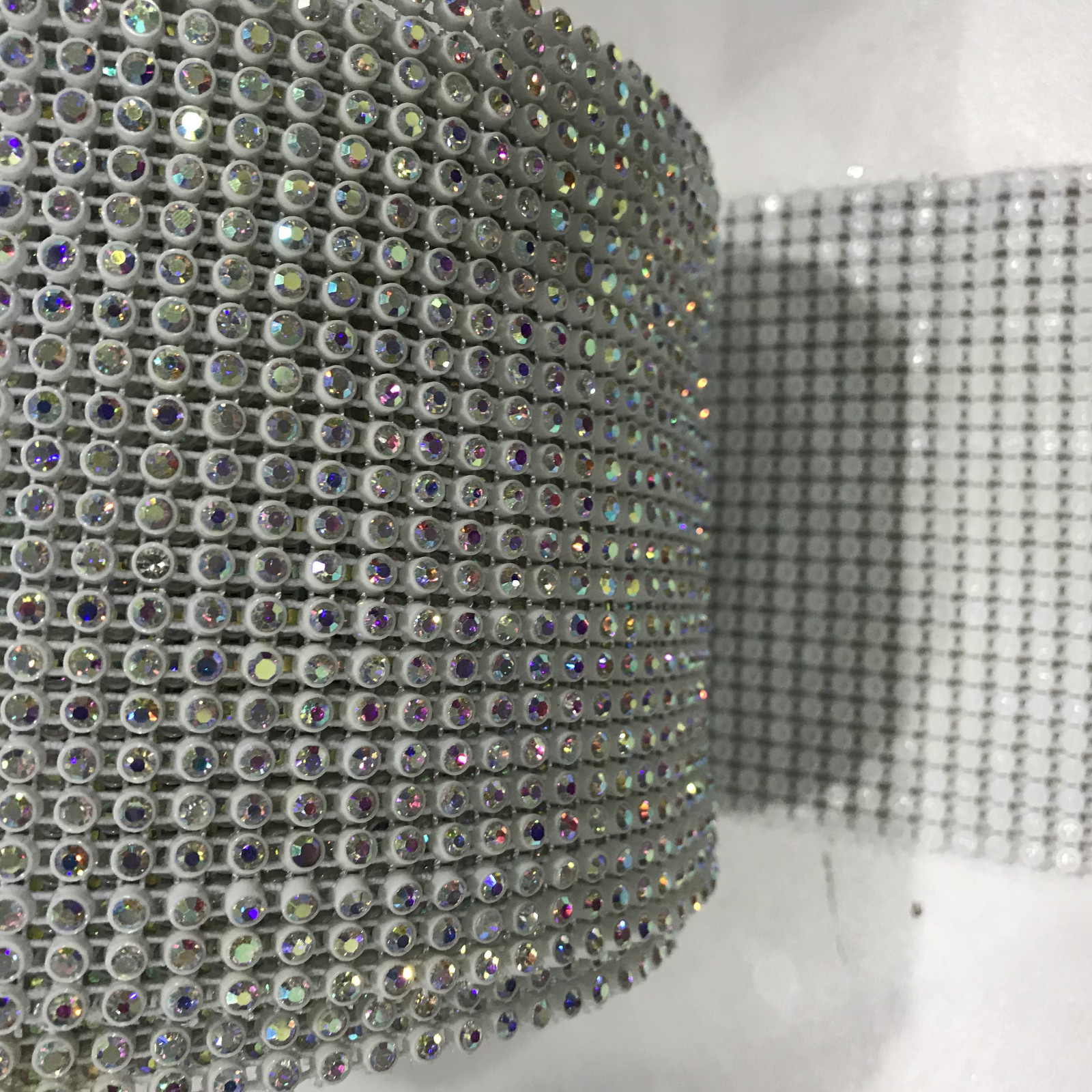 Jpstrass Brand dress trimming custom plastic rhinestone mesh 10