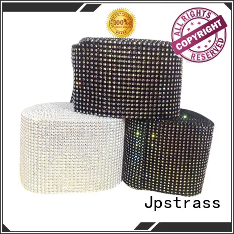 Jpstrass shiny rhinestone mesh ribbon customization for dress 1
