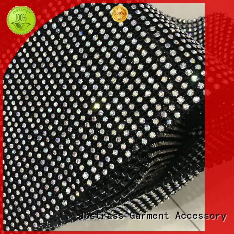 Jpstrass shiny rhinestone mesh ribbon manufacturer for dress 1