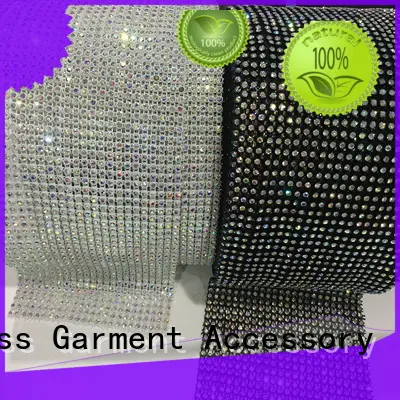 Jpstrass fancy rhinestone mesh ribbon wholesale for clothes 1