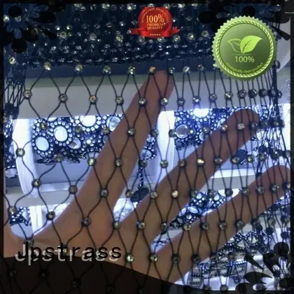 Jpstrass elastic rhinestone ribbon customization for dress 1