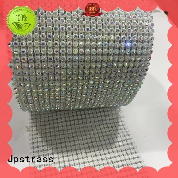 design gold rhinestone mesh roll elastic supplier for party 1