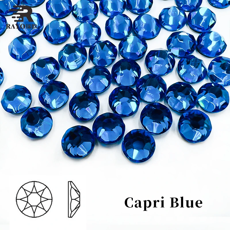 Hot fix Capri Blue color ss20 100 gross big pack  rhinestone loose flat back 1