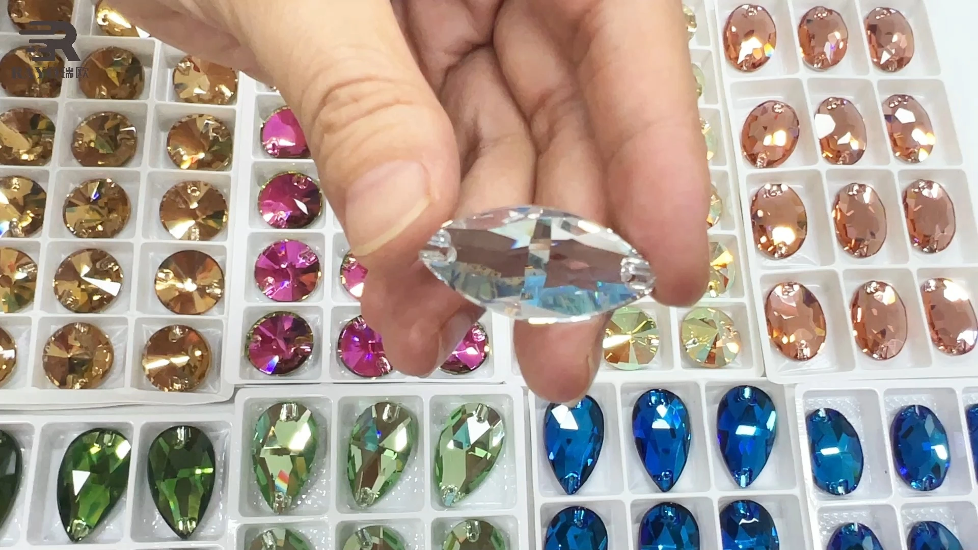 The extremely shiny sewing beads with different shapes available making for bridal wedding dress 1