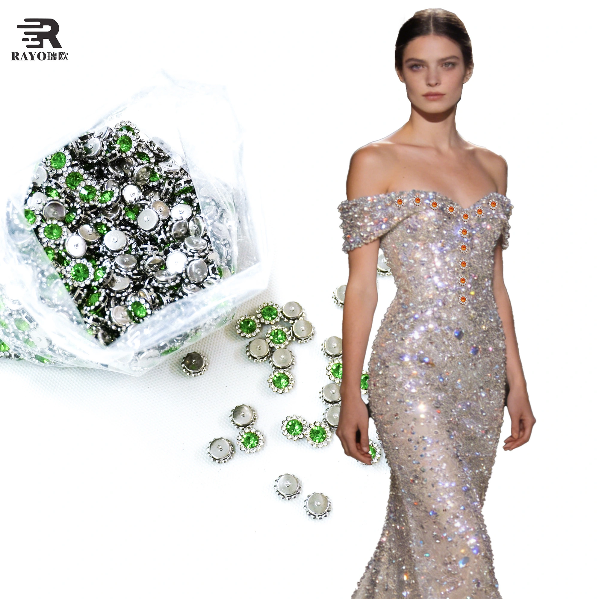 4-16mm Flower Water Diamond Crystal Rhinestones White  Color Flat Back Glass Sewing Garment Shoe Wedding Dress Glue Technique 1