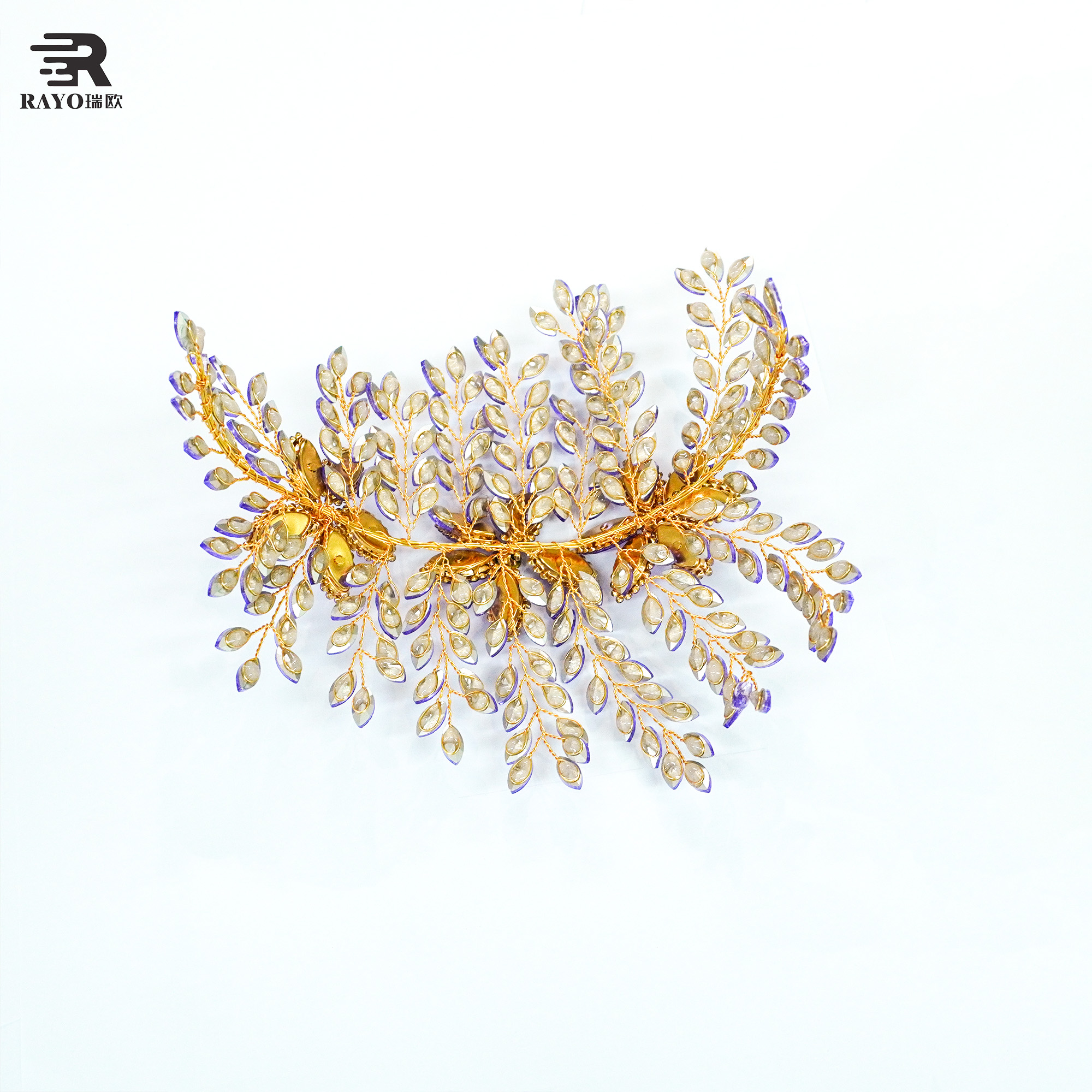 Wholesale 3D Leaves Appliques Luxurious Diamond Patches for Wedding Dress Decoration 6