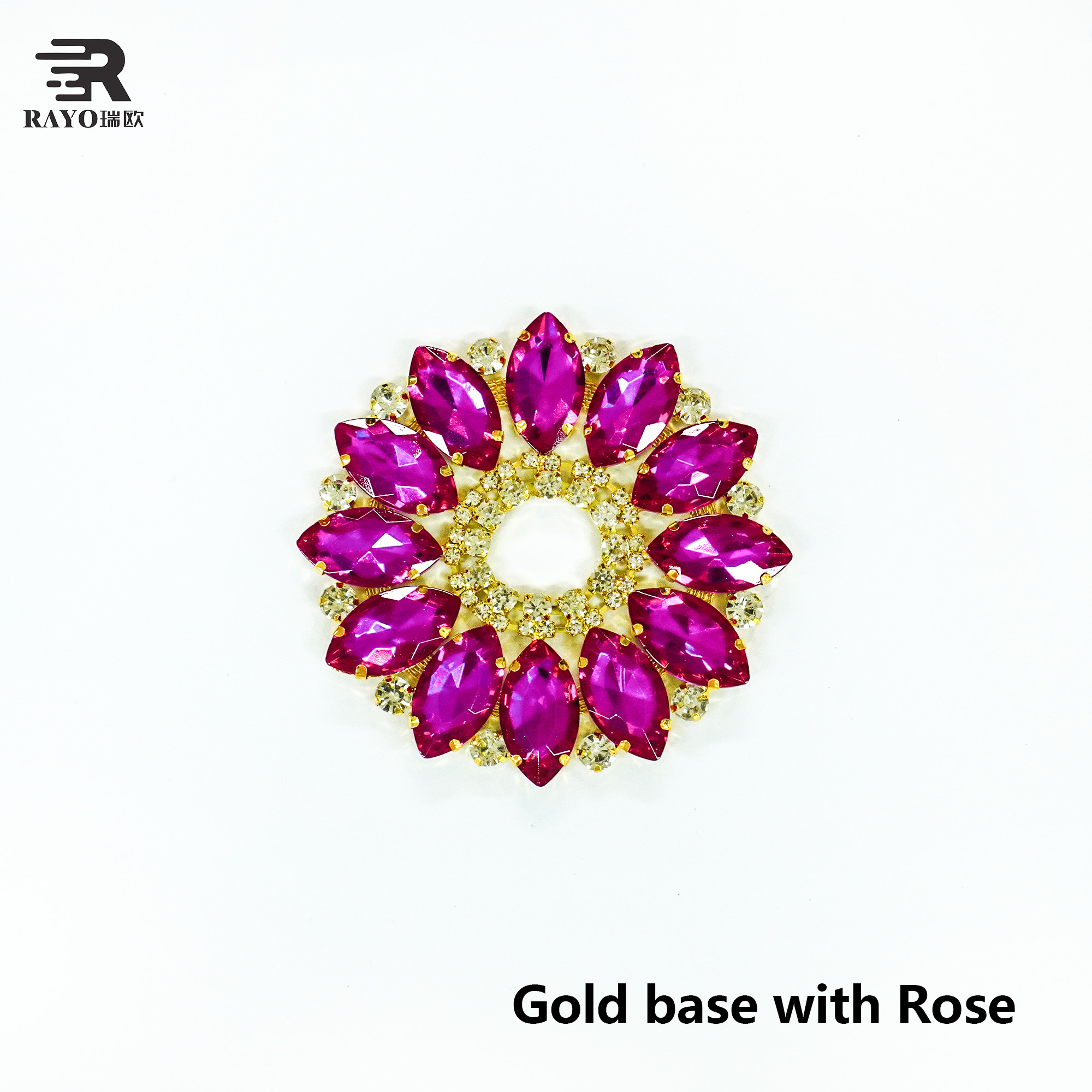 Exclusive Design Fashion Colorful Round Flower Patches Crystal Rhinestone Applique 8