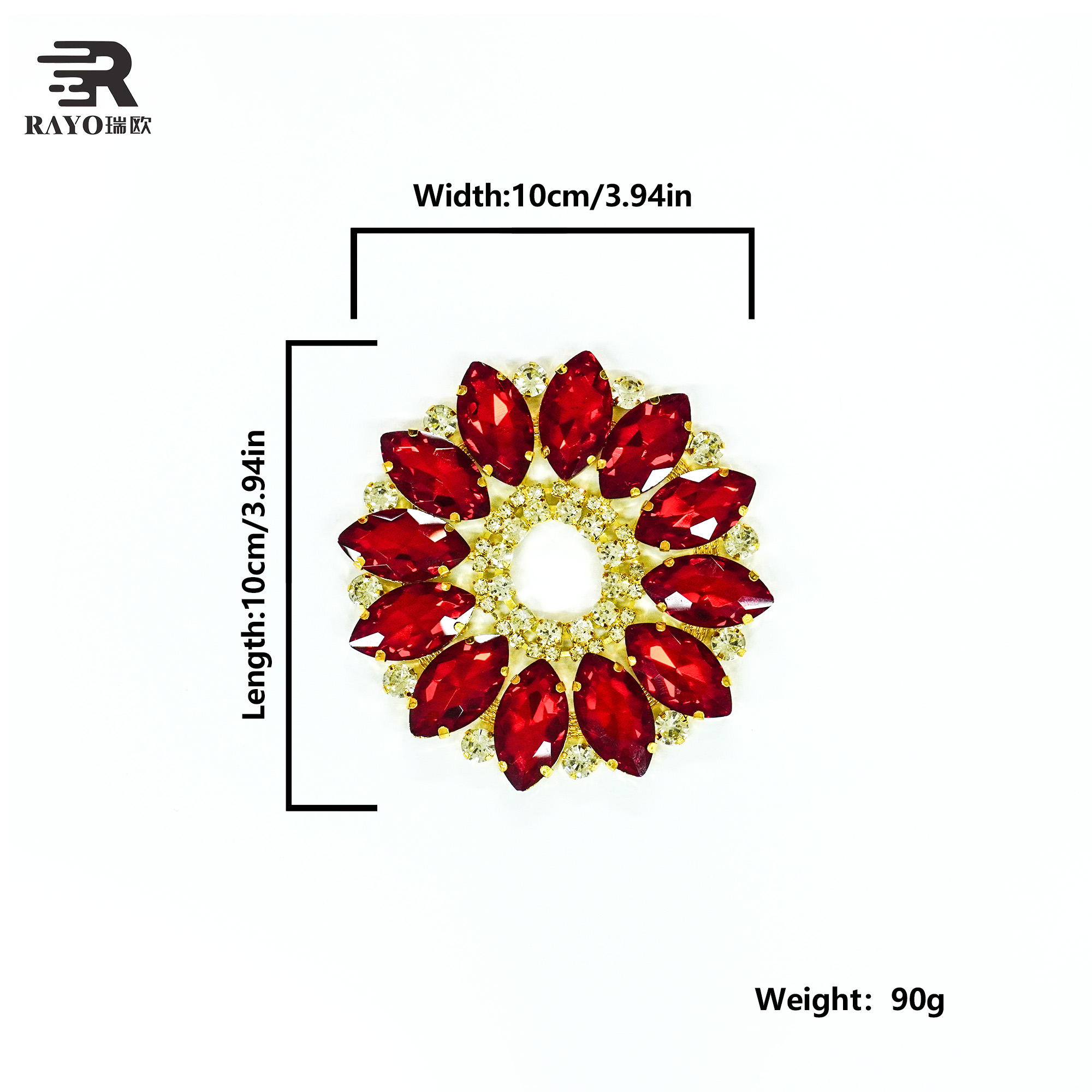 Exclusive Design Fashion Colorful Round Flower Patches Crystal Rhinestone Applique 6