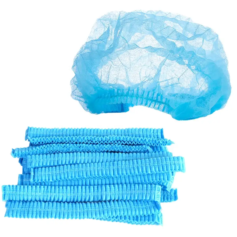 Wholesale Protective Non-woven Clip Cap Disposable High Quality Double Elastic Surgical Bouffant Cap 1