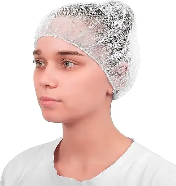 White 21inch Nylon Hair Net Durable Hair Nets Food Service. 1
