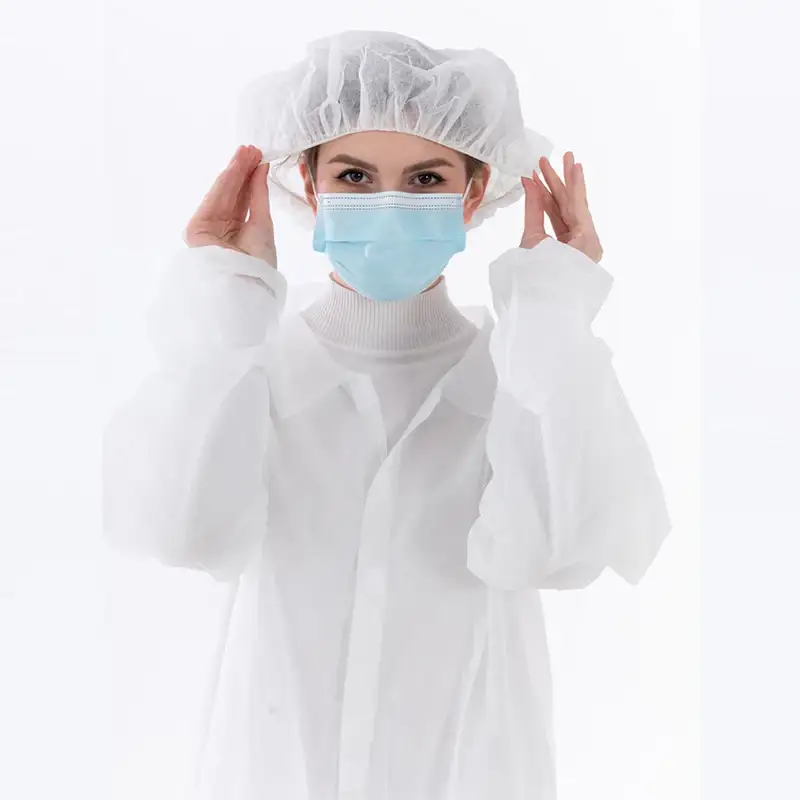 (1000 Pcs) Disposable Blue Bouffant Caps 21 Elastic Hair Net For Food Safety In Kitchen & Catering 1
