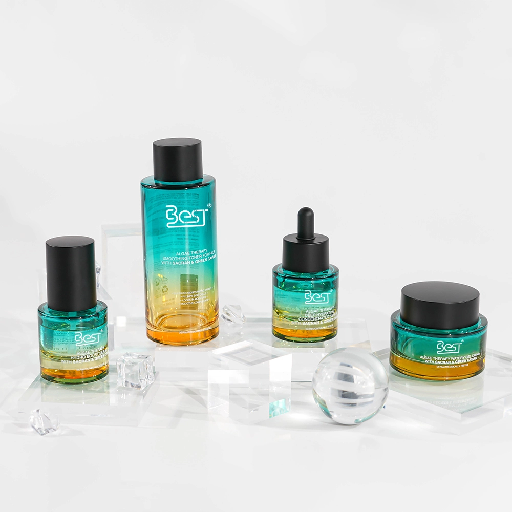 Luxury Cosmetic Packaging Set - Refillable Glass Serum Pump Bottle & Moisturizer Jar for Cosmetic Packaging BEST-311422 1