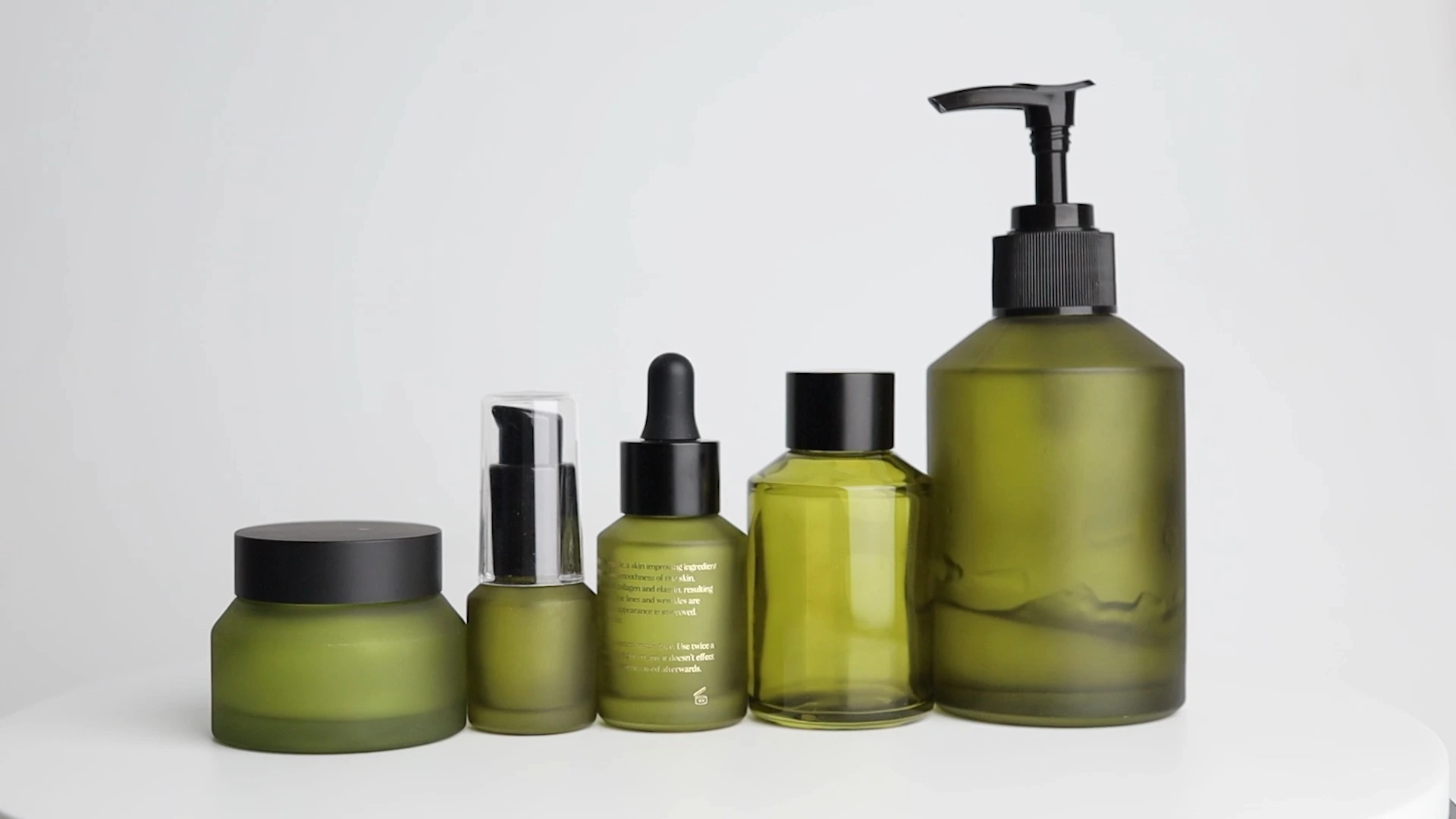 Luxury Frosted Green Cosmetic Bottles & Jars, Elegant Design for Skincare BEST-30024 1