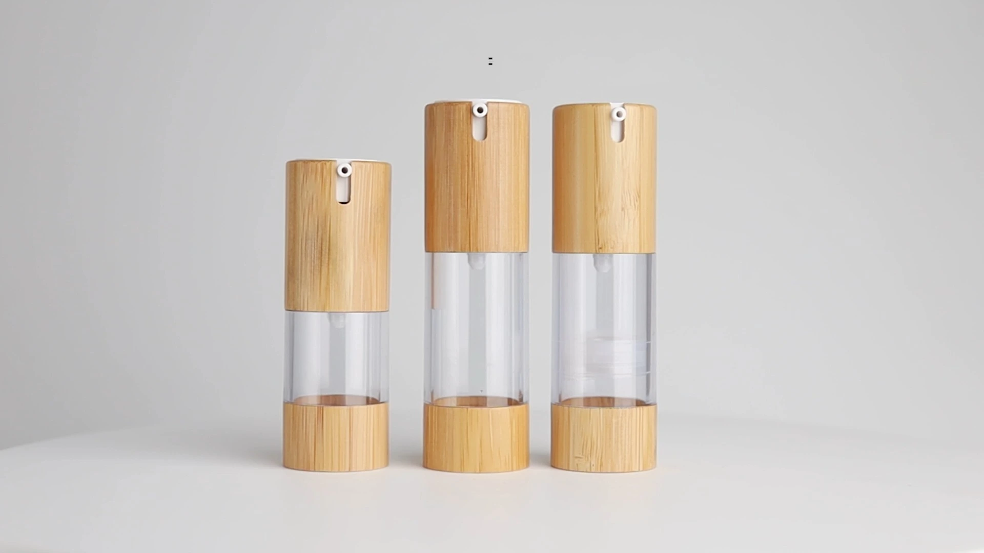 Luxury Bamboo Cosmetics Packaging 15ml 30ml 50ml Plastic Airless Bottles with Bamboo Design BEST- B2100001 1