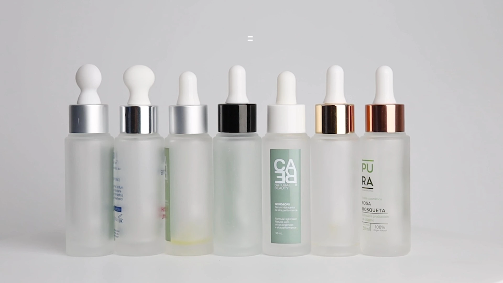 Flat Shoulder Skincare Serum 30ml 1oz Frosted Glass Bottle with White Dropper BEST-30329 1