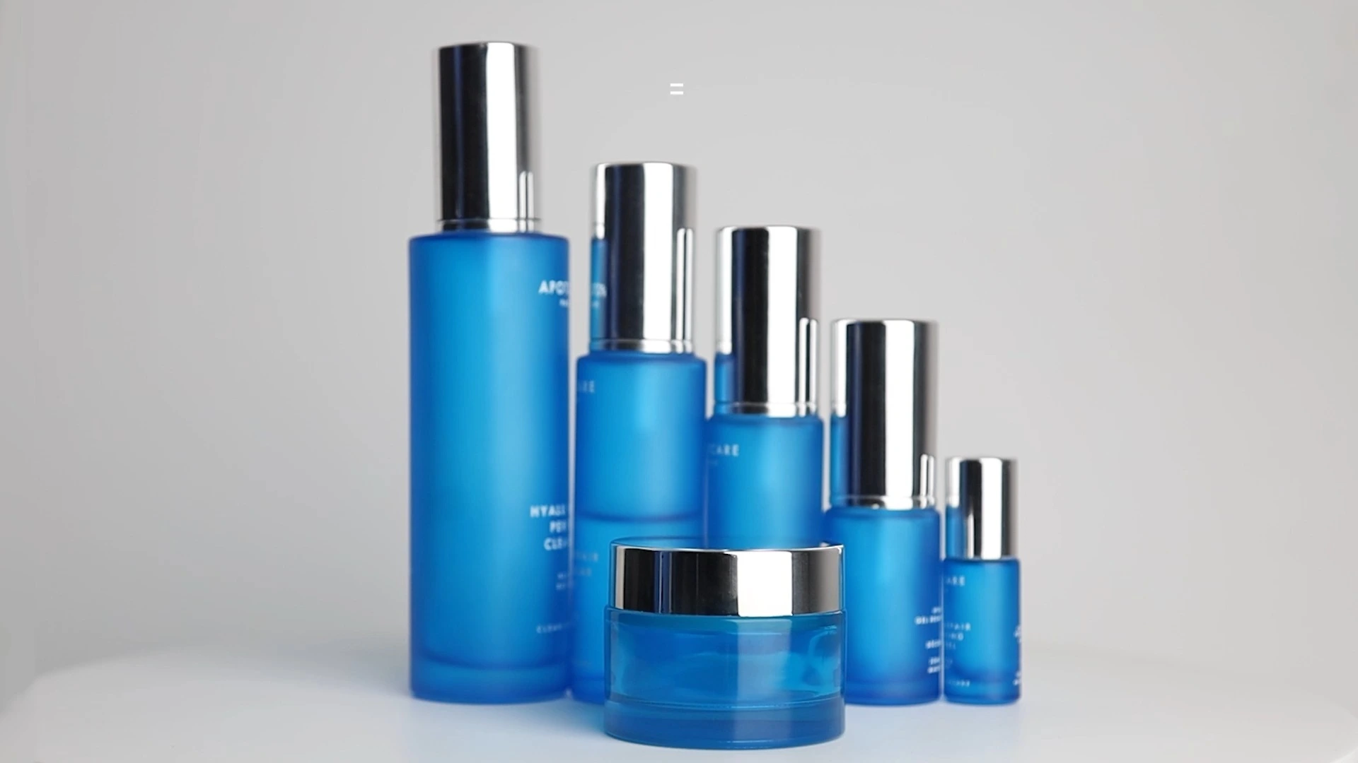 Luxury Wholesale Glass Lotion Bottle 15ml 30ml 50ml 60ml 100ml Frosted Blue For Cosmetic Packaging BEST-30973 1