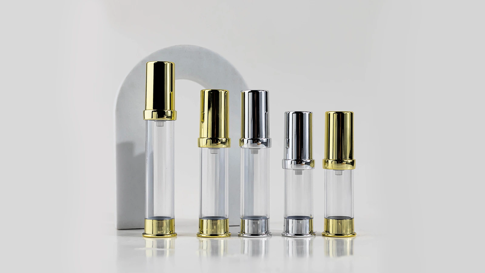 5ml-30ml Empty Cosmetic Container with Gold/Silver Decor and Airless Pump for Skincare BEST-45345 1
