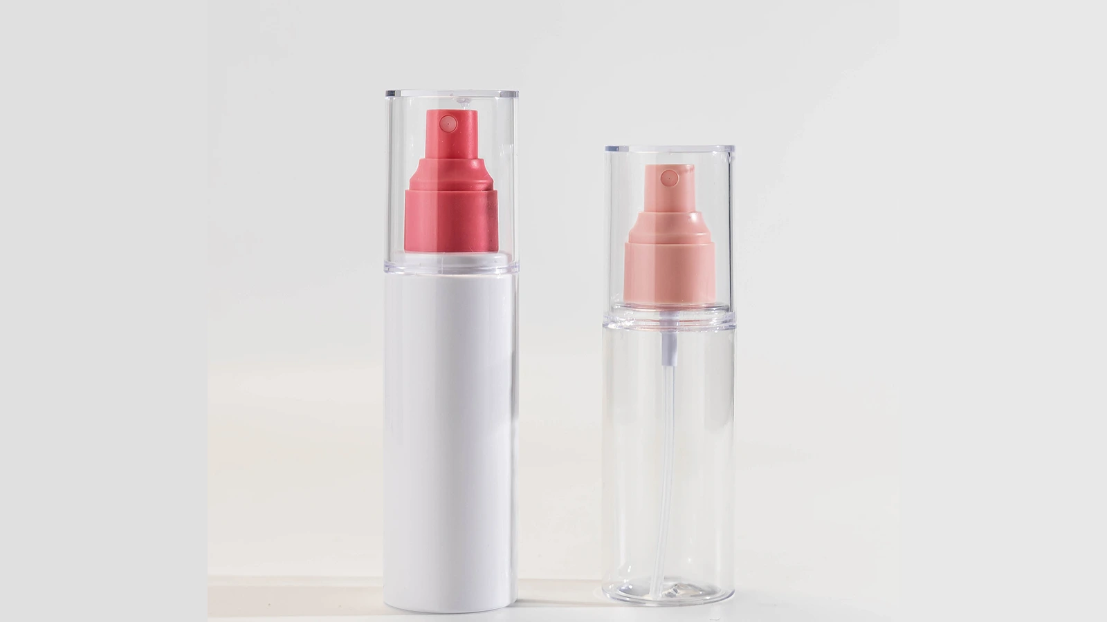 Custom 100ml & 120ml Plastic Spray Bottles | Cylinder Cosmetic Packaging with Transparent Leak-Proof Lids BEST-70807 1