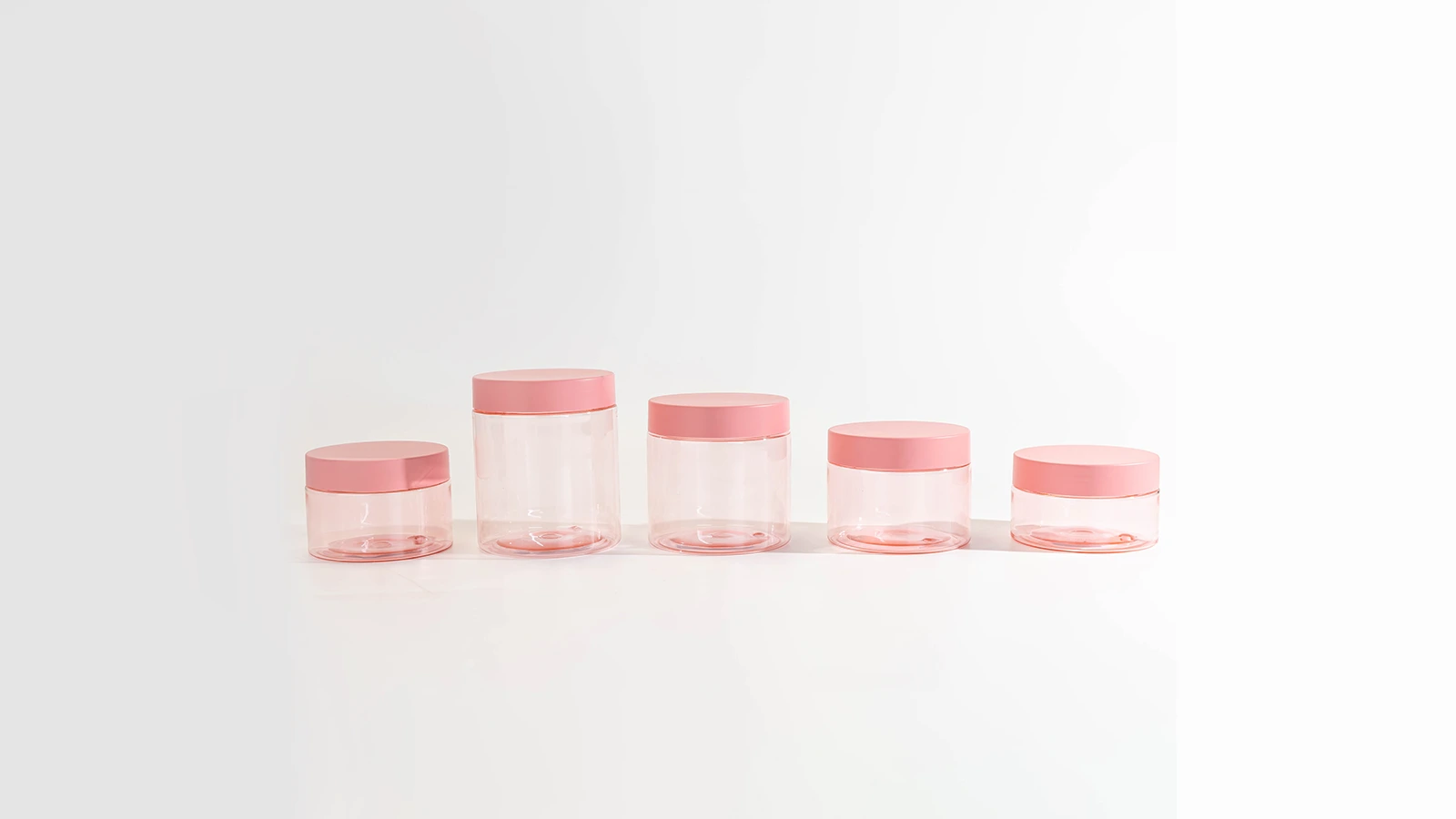 Custom Translucent  Pink PET Jar (100ml-250ml) with Gasket and pink Cap BEST-70809 1