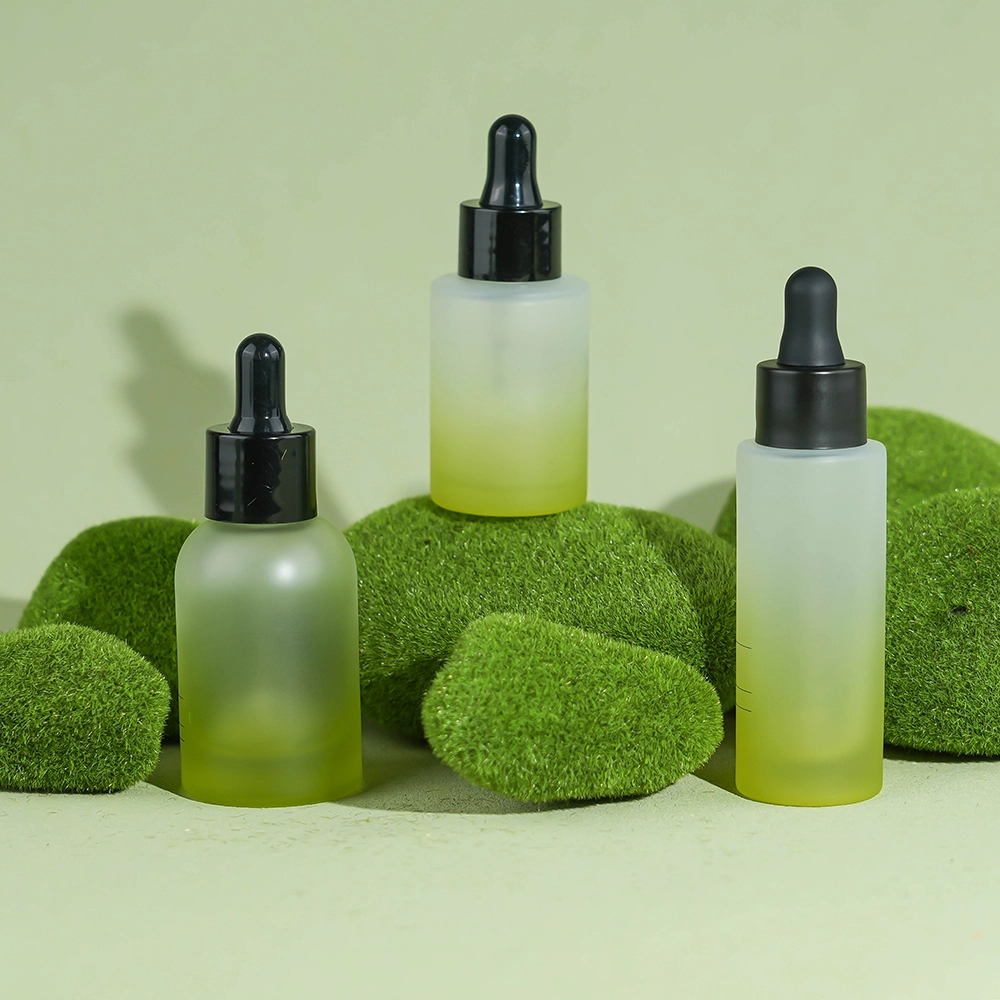 Custom Green Gradient Glass Dropper Bottles - Matte Frosted Finish (5ml/10ml/30ml) | Private Label Available BEST-311436 1