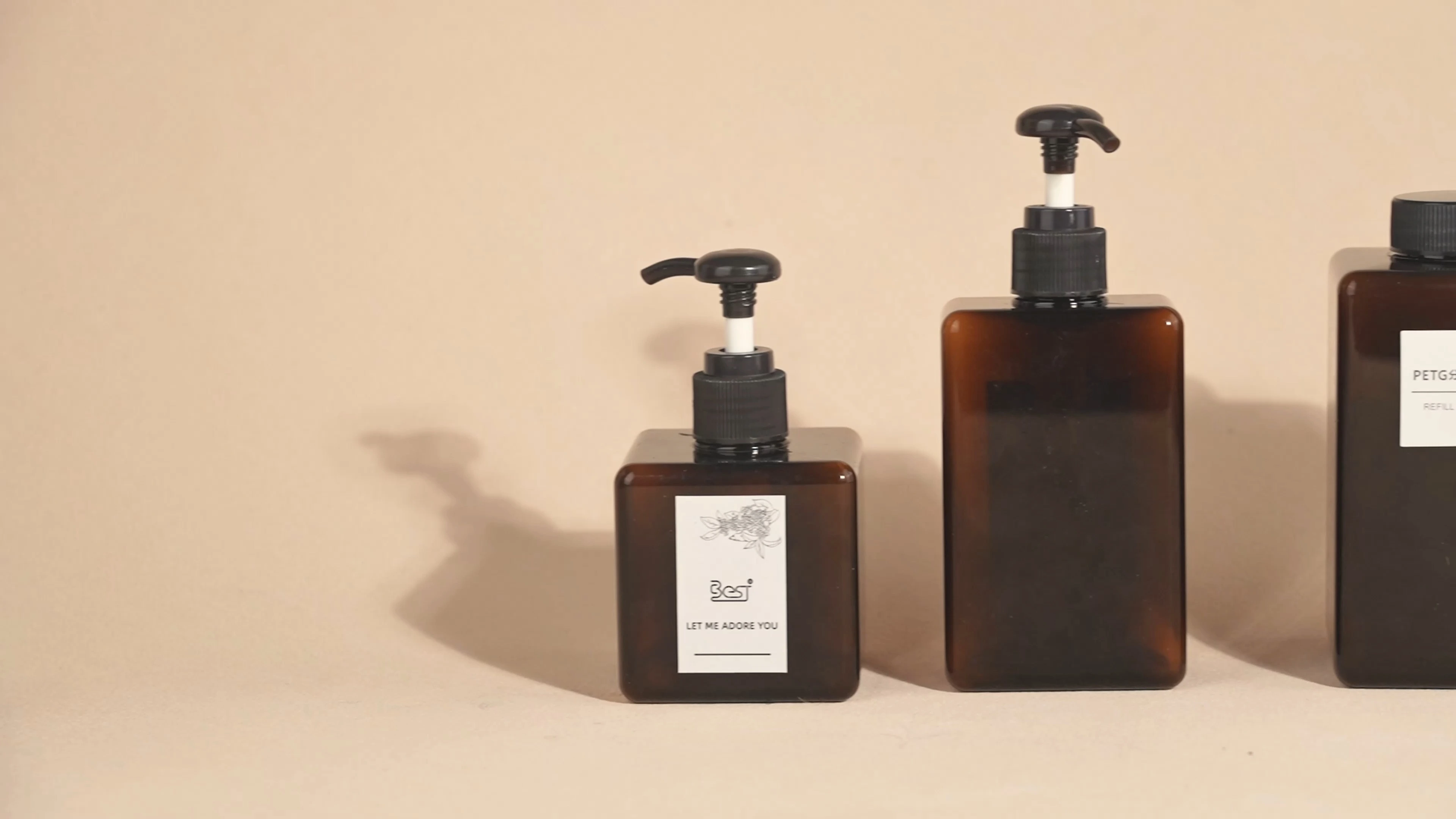 Amber Square PETG Lotion Bottle Set - UV Protective Cosmetic Packaging (250ml/275ml/450ml) BEST-70853 1