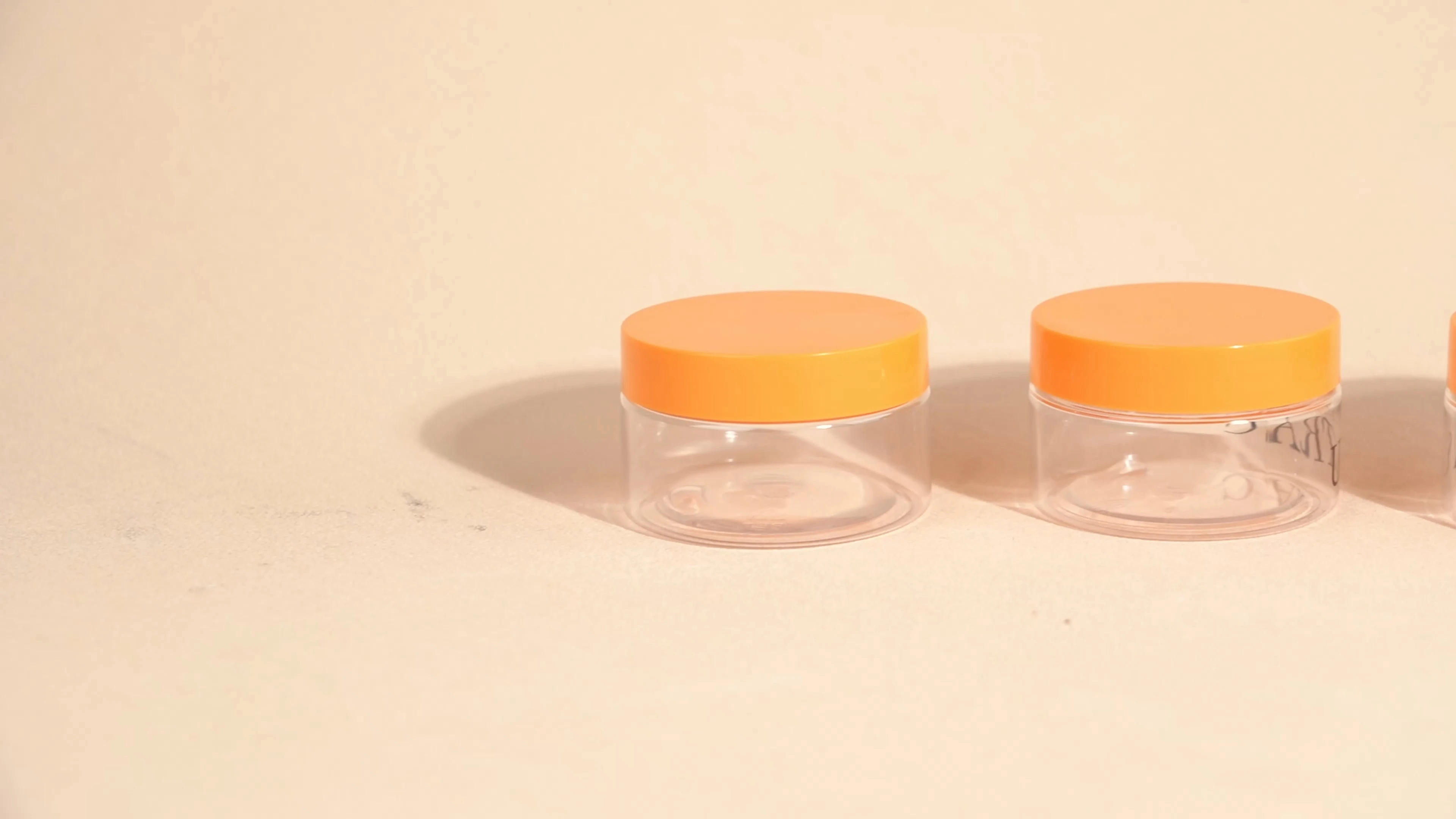 Custom Luxury 100g PET Clear Cream Jar with Yellow Cap for Cosmetic Packaging BEST-70852 1