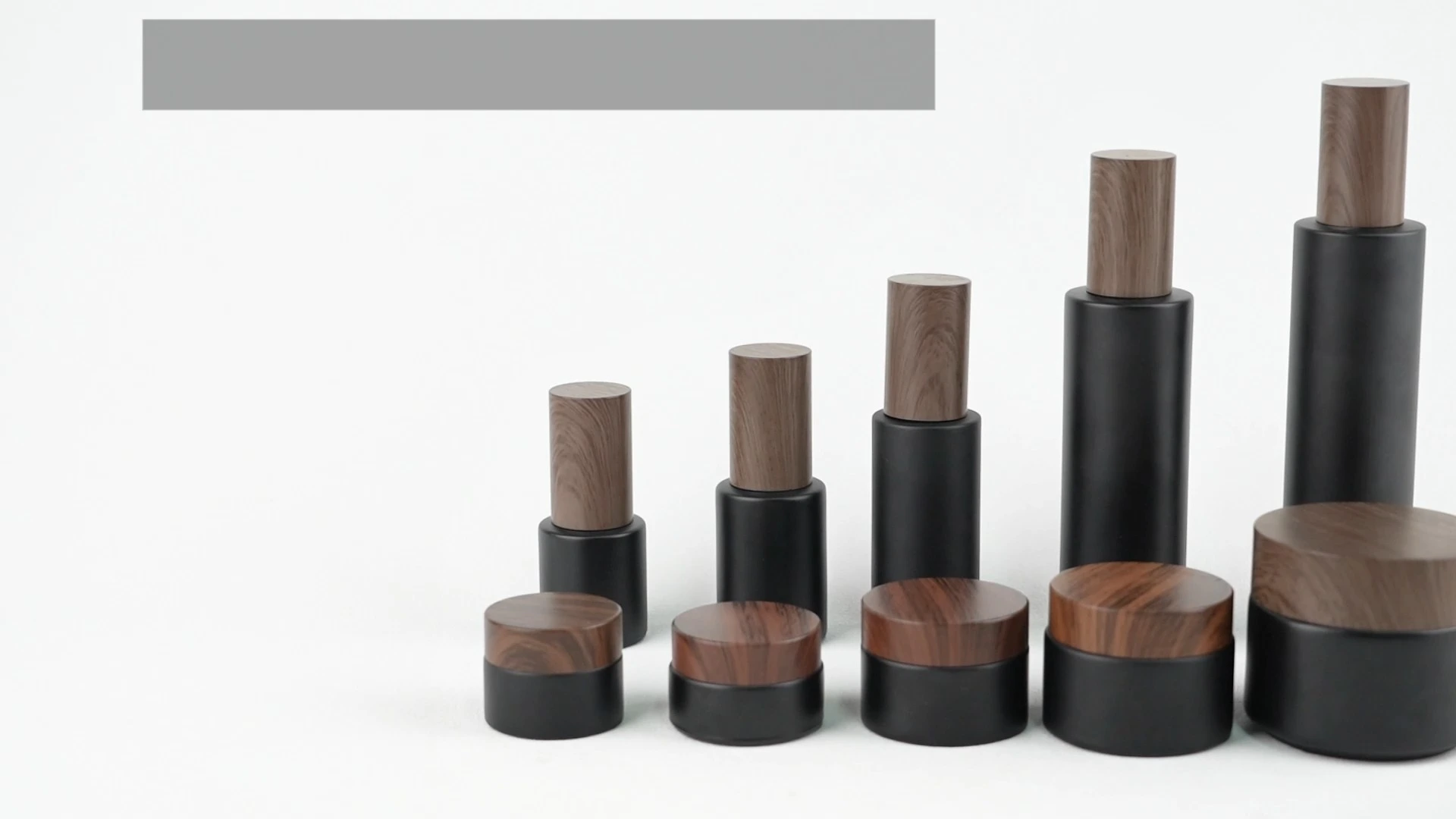 Vasetti per crema in vetro nero opaco con coperchio effetto legno | Contenitori all'ingrosso da 5-50 g BEST-290046 1