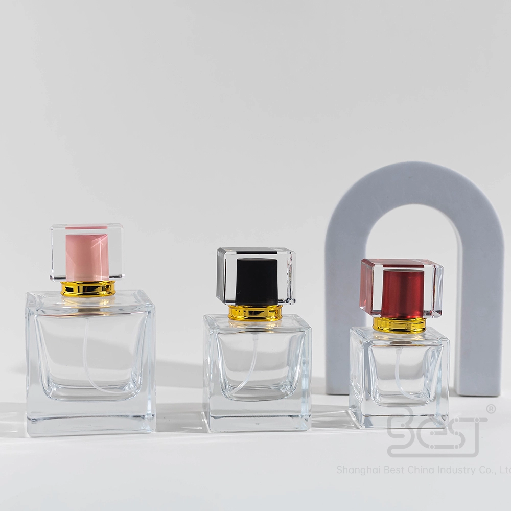 Flacone di profumo in vetro ricaricabile - Design quadrato con spruzzatore (30, 50, 100 ml) BEST-23326 1