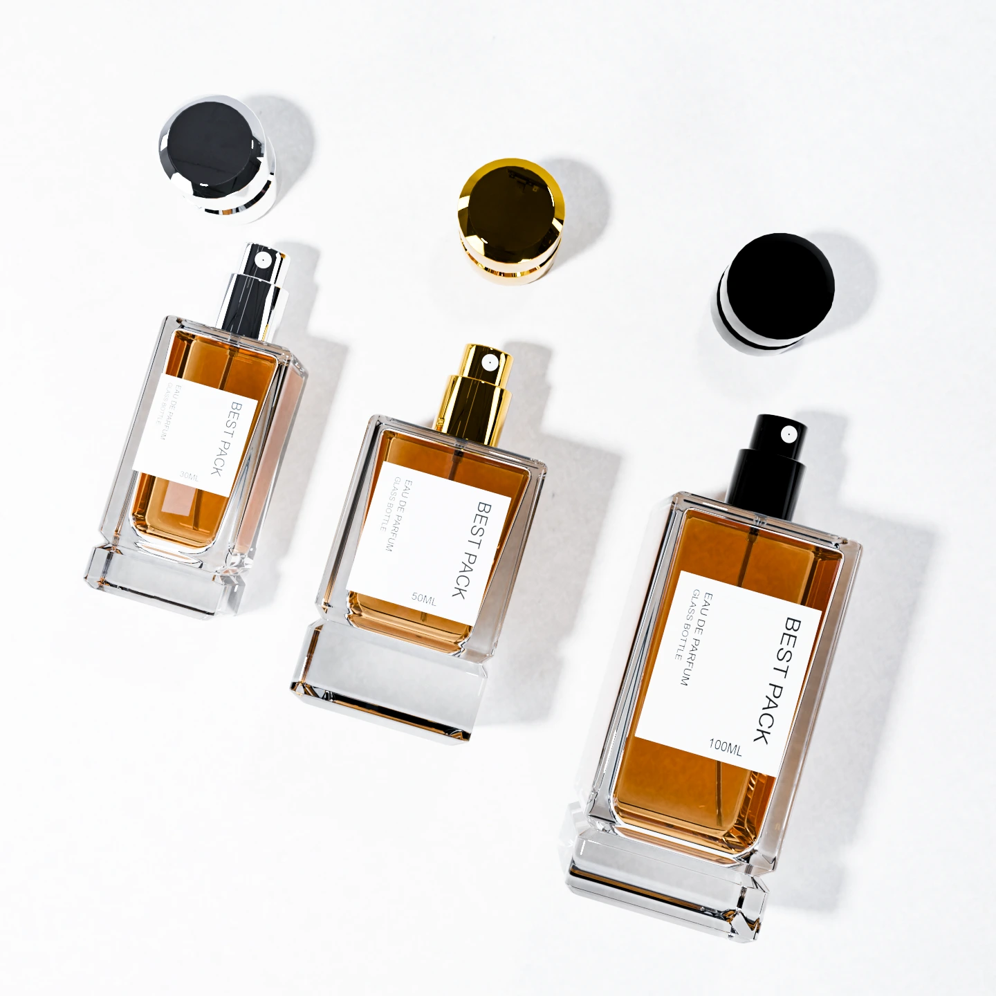 Wholesale Luxury Perfume Bottles Empty Glass - 30ml 50ml 100ml Bulk Sizes with Unique Caps and Fine Mist Pump Sprayer High-End Fragrance Packaging BEST-X20031 1