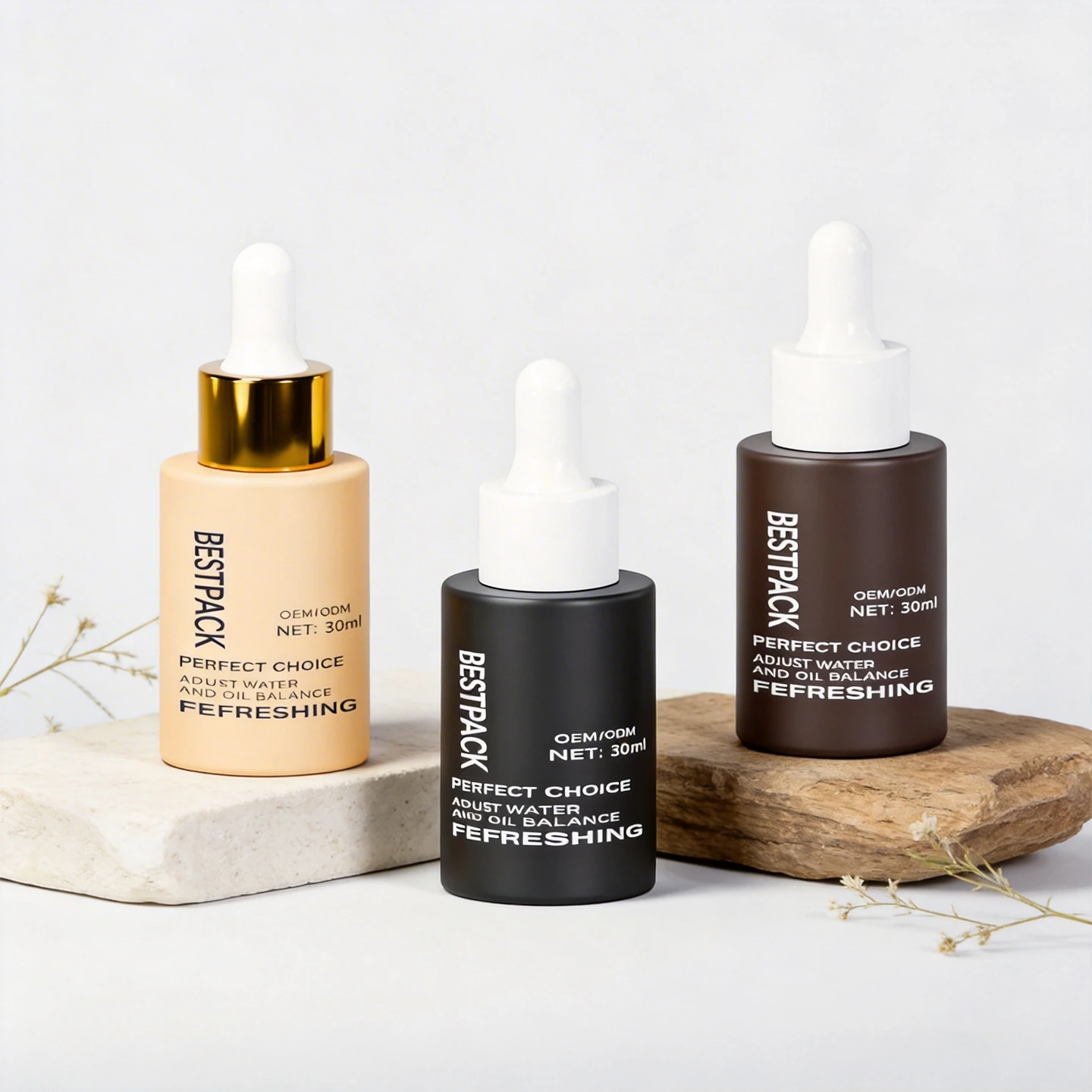 Стеклянный флакон-капельница 30 мл с коробкой | Пустой флакон для сыворотки со стеклянной пипеткой BEST-311457 1