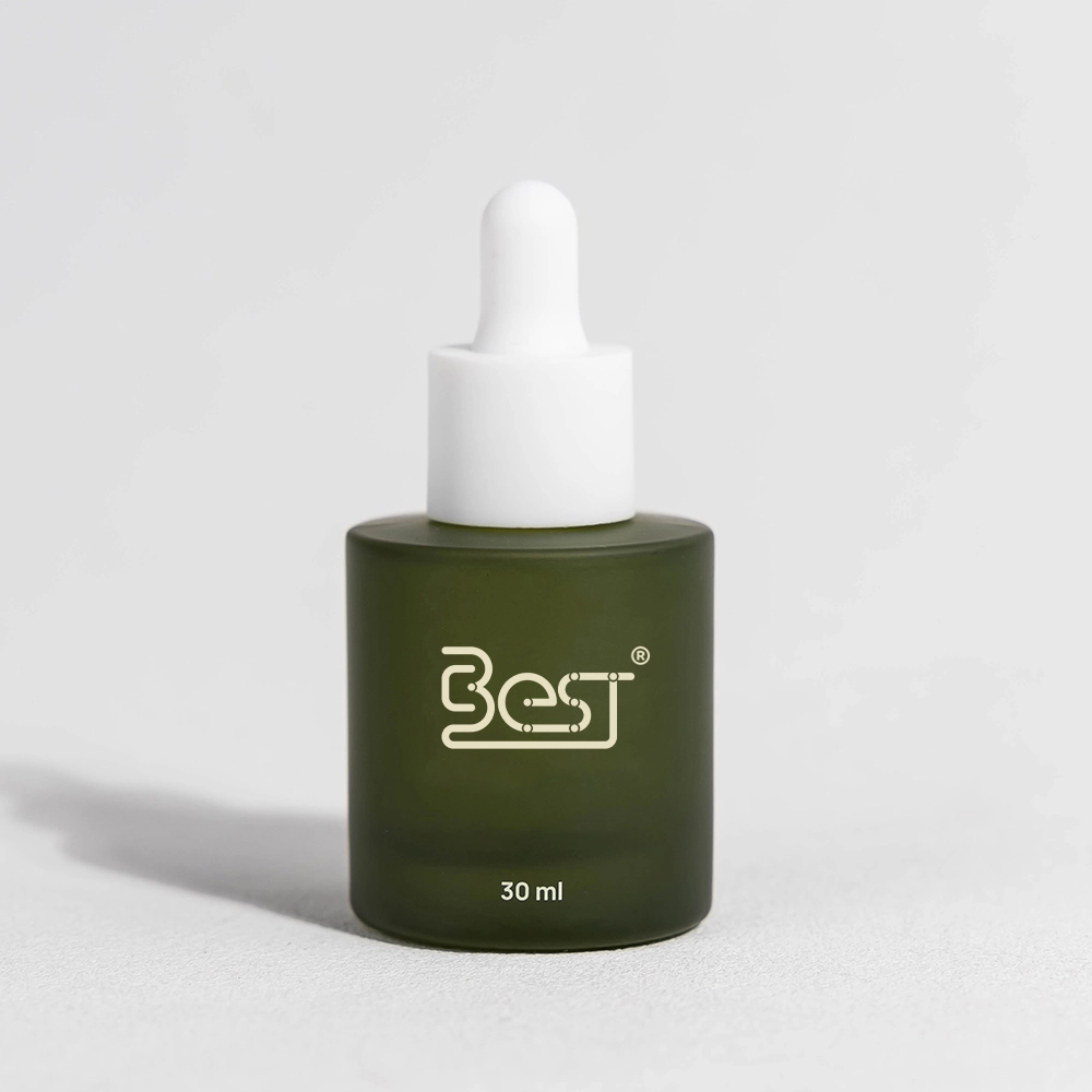 Стеклянный флакон для сыворотки объемом 30 мл с белой пипеткой | Многоразовый пустой флакон для масел и сывороток для лица BEST-311456 1