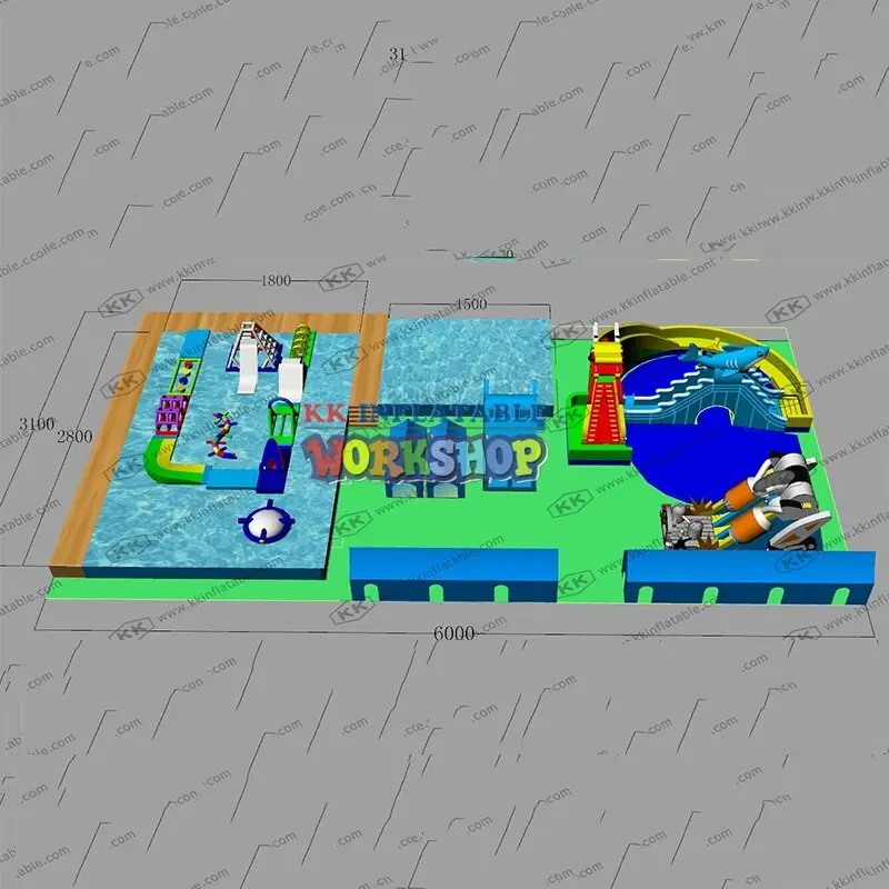 cartoon inflatable water parks supplier for children 2