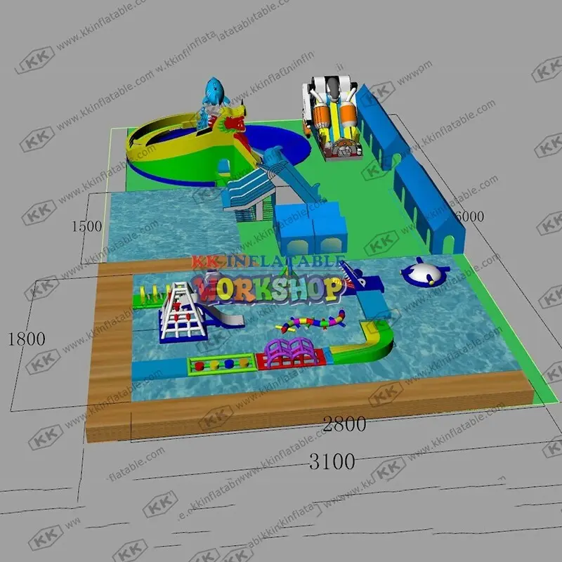 cartoon inflatable water parks supplier for children 5
