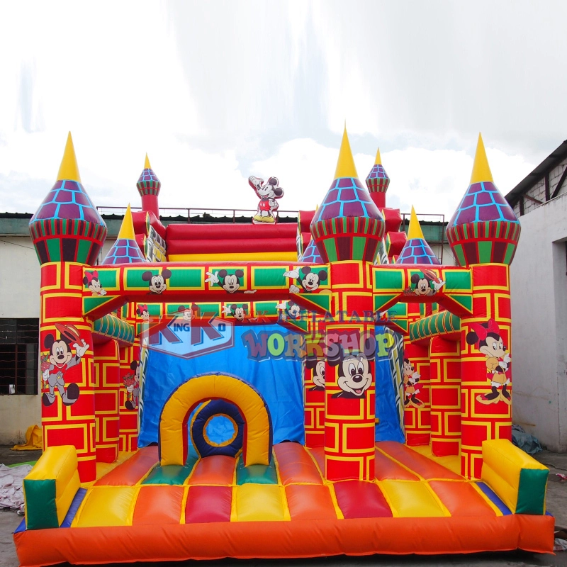 Customized Mickey Mouse Inflatable Jumping Castle Slide For Backyard 1