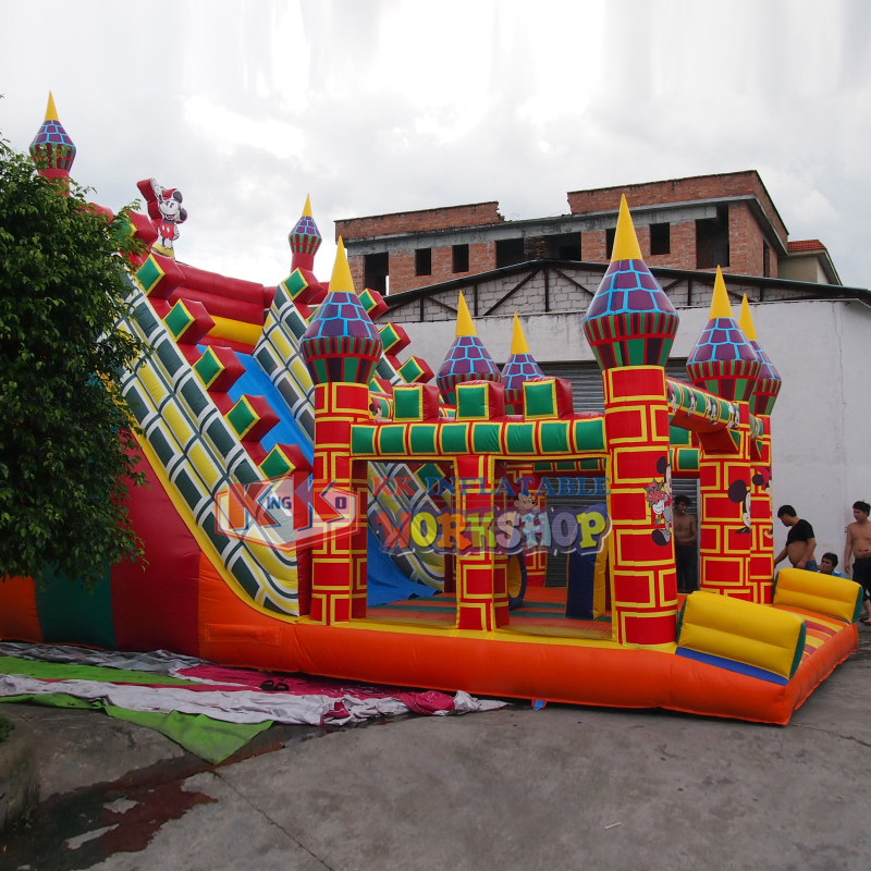 Diapositiva de salto inflable modificada para requisitos particulares del castillo de Mickey Mouse para el patio trasero 3
