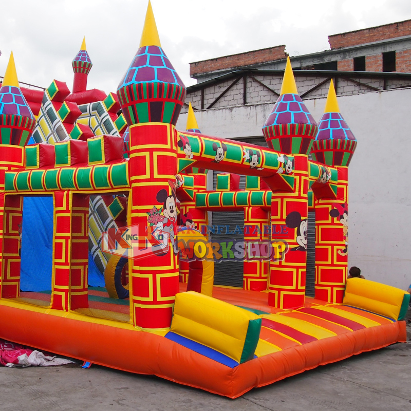 Diapositiva de salto inflable modificada para requisitos particulares del castillo de Mickey Mouse para el patio trasero 4