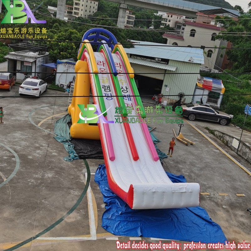 Large Resort Commercial Aqua Park Water Games Crazy Fun Inflatable Floating Water Slide For Adults On Lake Sea 2