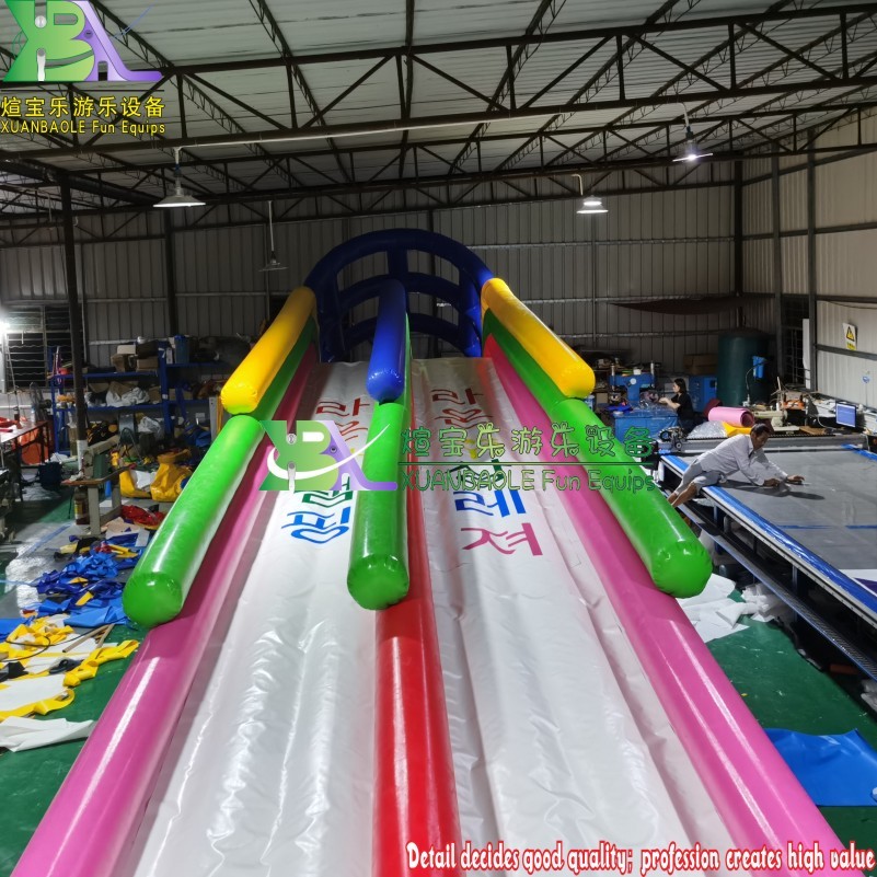 Large Resort Commercial Aqua Park Water Games Crazy Fun Inflatable Floating Water Slide For Adults On Lake Sea 7