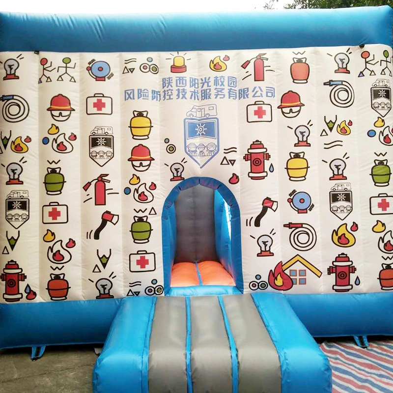 KK INFLATABLE Brand firefighting kids rehearse inflatable obstacle course 3