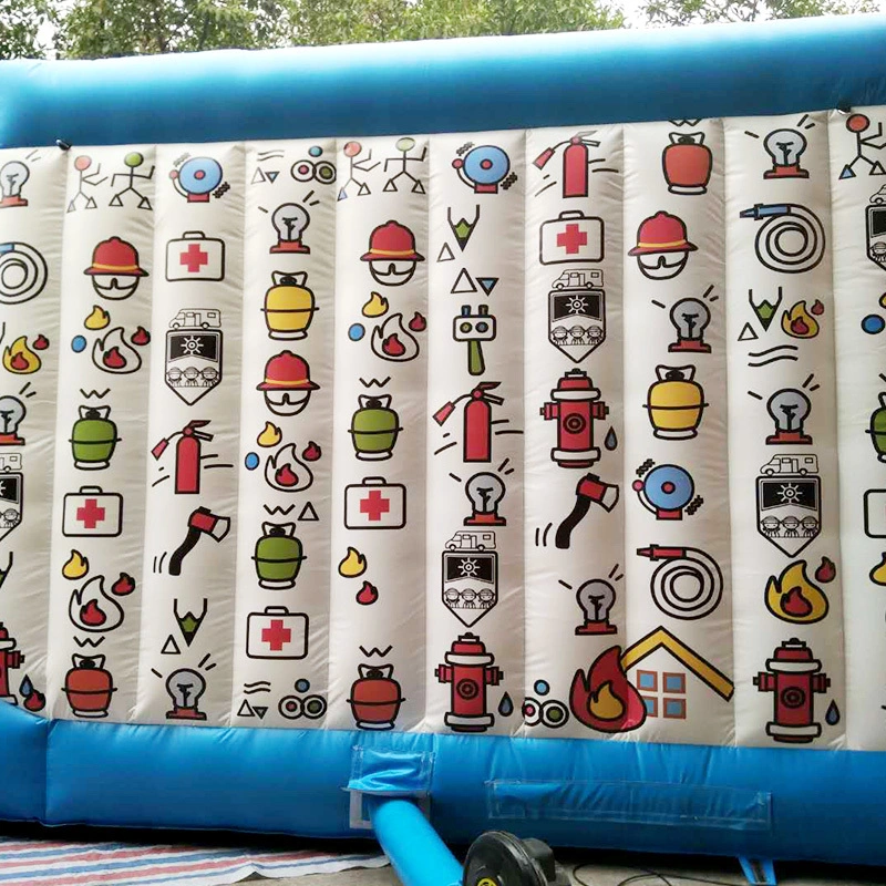 KK INFLATABLE Brand firefighting kids rehearse inflatable obstacle course 5
