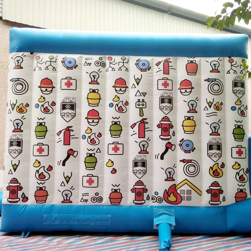 KK INFLATABLE Brand firefighting kids rehearse inflatable obstacle course 7
