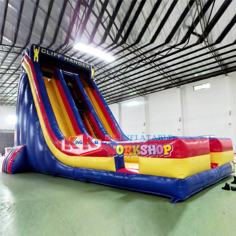 Super Crazy Fun Inflatable Dry Slide Cliff Hanger Giant Bouncer Slide For Outdoor Activities 5