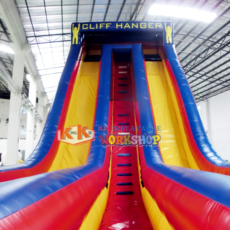 Super Crazy Fun Inflatable Dry Slide Cliff Hanger Giant Bouncer Slide For Outdoor Activities 7