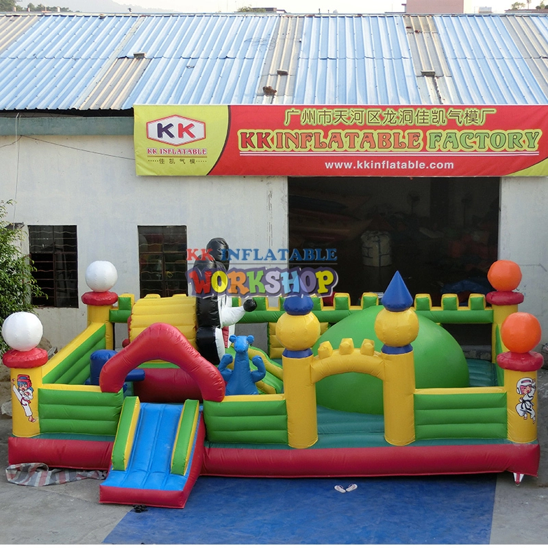 Commercial PVC Bouncy playground park slide children outdoor inflatable fun city equipment 1