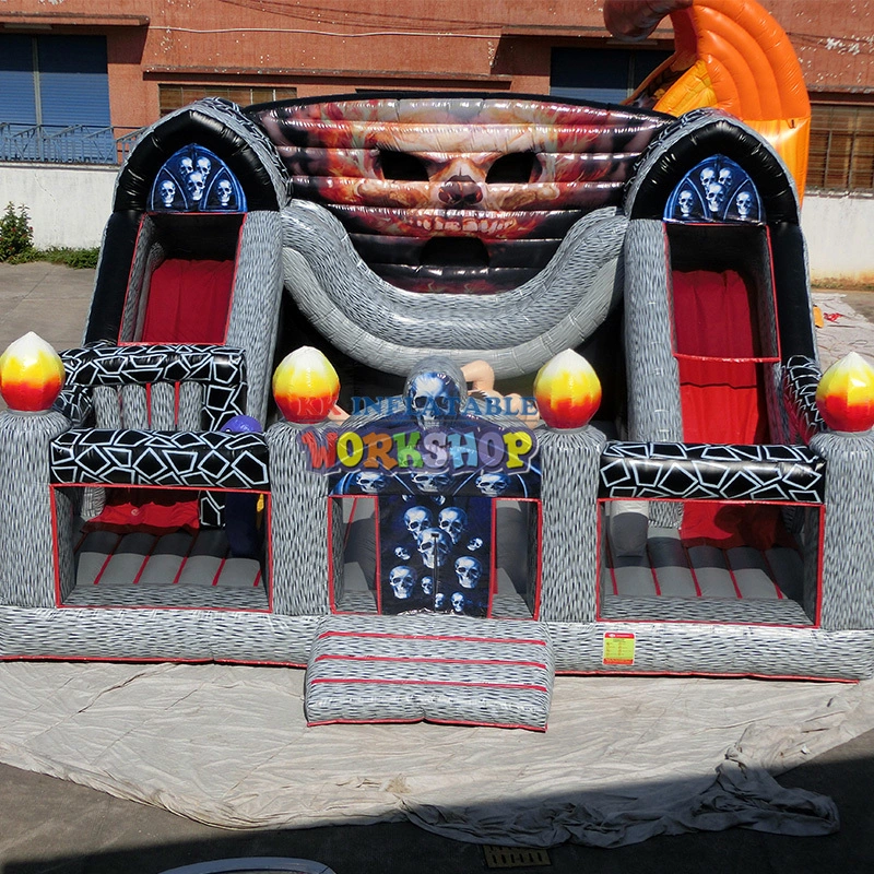 Ghost Bounce Castle Slide Halloween Theme Outdoor Inflatable Haunted House Combo 1